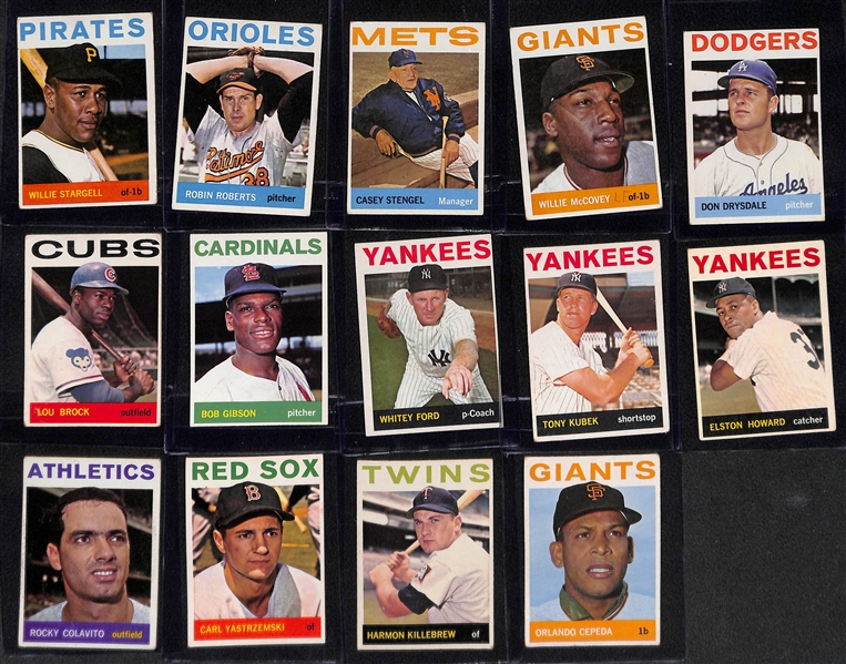 Lot of (250+) Assorted 1964 Topps Baseball Cards w. Willie Stargell