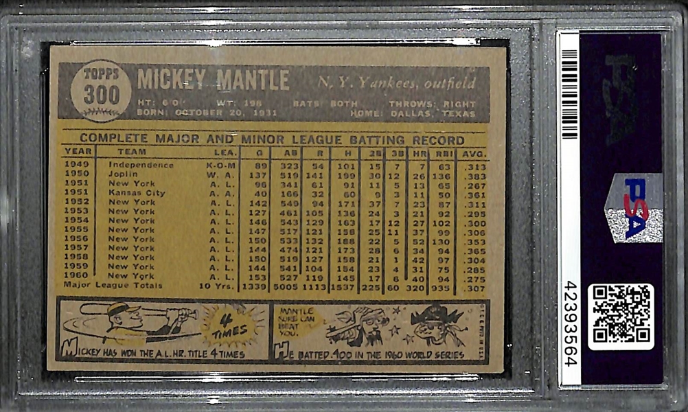 1961 Topps Mickey Mantle #300 PSA 5 - EX