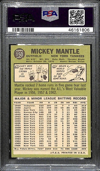 1967 Topps Mickey Mantle #150 - PSA 5