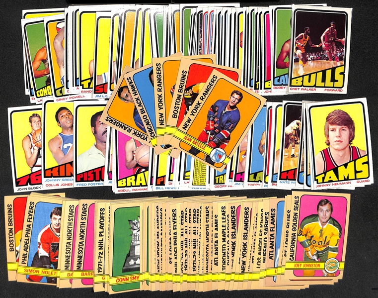 Lot of (2) High Quality 1972-73 Starter Sets - Topps Hockey (81 Cards) & Topps Basketball (108 Cards)