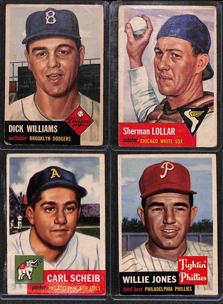 Lot of 36 - 1953 Topps Baseball Cards w. Dick Williams