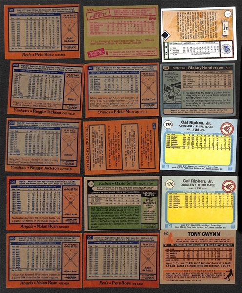 Lot of 140+ 1978-1988 Primarily Topps Stars & Rookies Baseball Cards w. 1989 UD Griffey Jr. Rookie Card & 1978 Eddie Murray Rookie Card