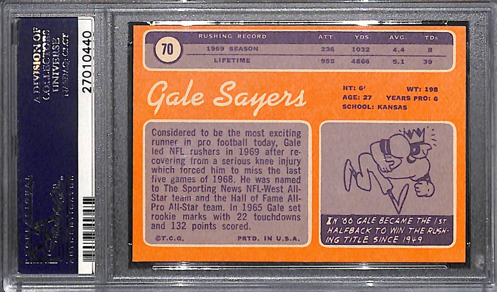 GEM MINT 1970 Topps Gale Sayers  #70 Graded PSA 10! Pop 4!