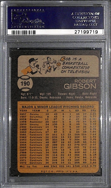 1973 Topps Bob Gibson #190 Graded PSA 9! Only 2 Graded Higher!