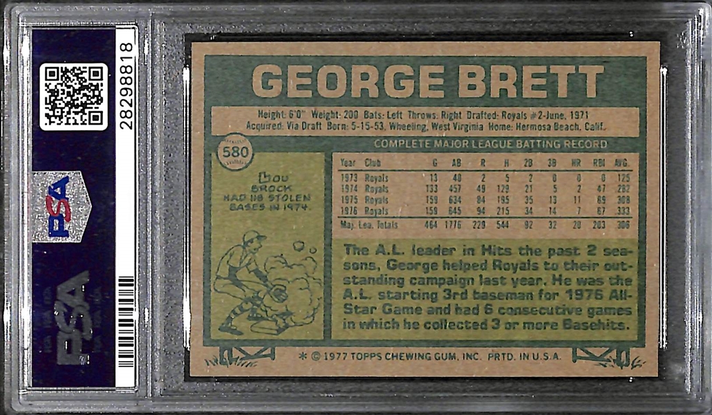 GEM MINT 1977 Topps George Brett #580 Graded PSA 10! 