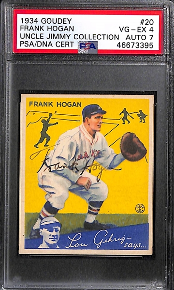 1934 Goudey Frank Hogan #20 PSA 4 (Autograph Grade 7) - Pop 2 - Highest Grade of Only 3 PSA Examples - (d. 1967)