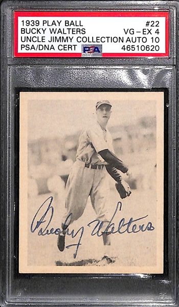 1939 Play Ball Bucky Walters #22 PSA 4 (Autograph Grade 10) - Only 6 PSA/DNA Exist w. Only 2 Graded Higher! (d. 1991)