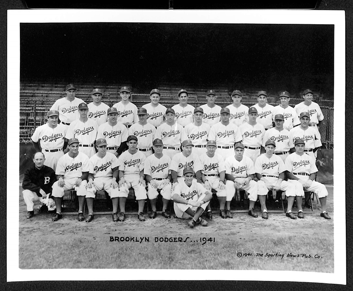 Lot of (3) Original Sporting News 8x10 Team Photos - 1941 Yankees, 1942 Yankees, 1941 Dodgers