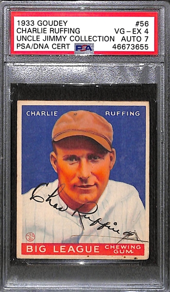 1933 Goudey Charlie Red Ruffing #56 PSA 4 (Autograph Grade 7) - Only 18 PSA/DNA Exist w. Only 1 Graded Higher! (d. 1986)