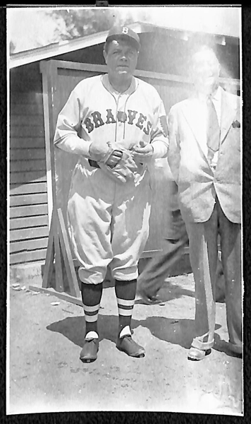 Vintage Babe Ruth 4x2.5 Wallet Photograph (Braves Uniform)
