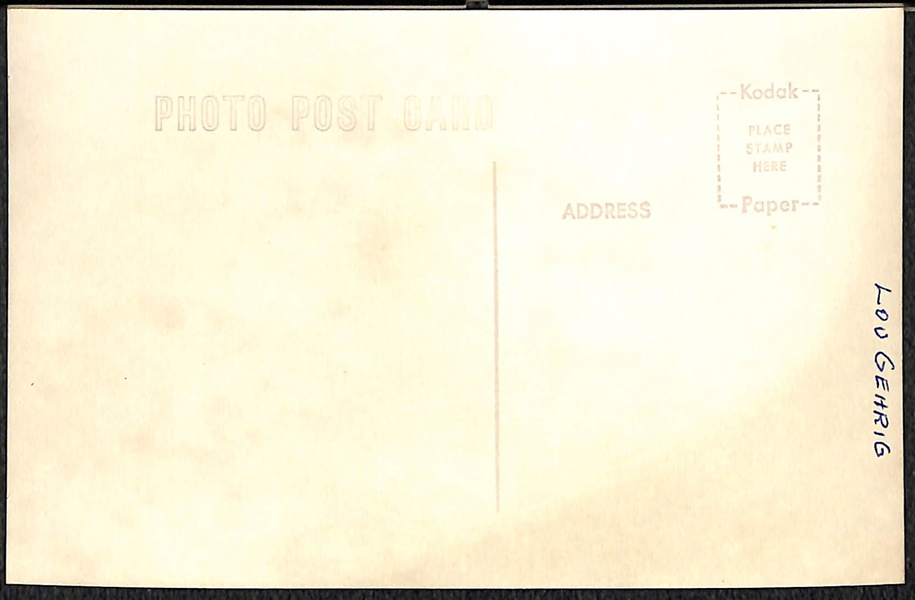 1950s-1960s Lou Gehrig Real Photo Postcard Off Original Negative (From George Burke/George Brace)