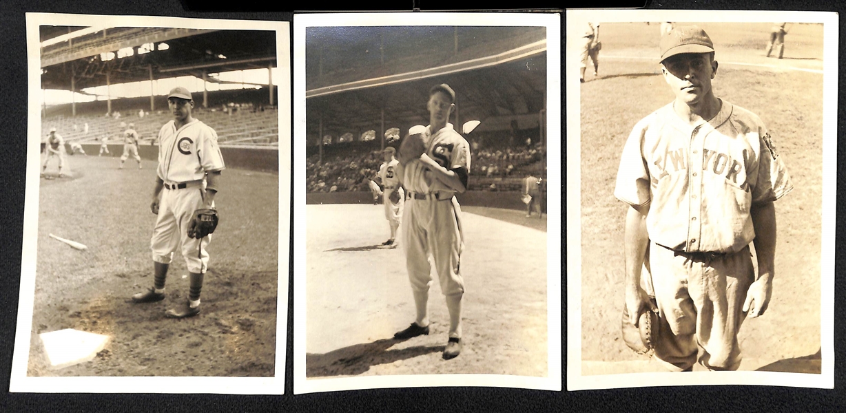 Lot of (14) EF Collins Baseball Photographs (From 4.35x5.5 to 5x7) Inc. McCosky, Walters, Hayes, C. Dean
