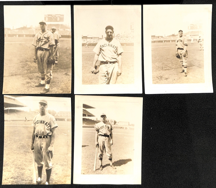 Lot of (18) EF Collins Baseball Photographs (5.5x4.25) Inc. Lary, Lombardi, Hassett, Werber, West, and More!  All Embossed Edges.