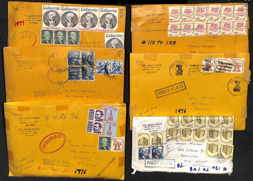 (6) Envelopes From George Brace w. Over 100 Brace/Burke Photo Postcards