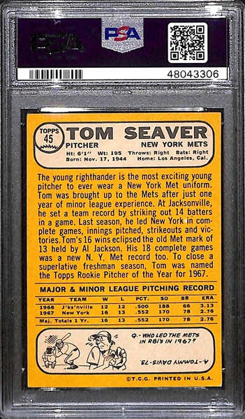 1968 Topps Tom Seaver (2nd Year Card) w. Rookie Cup Graded PSA 5.5