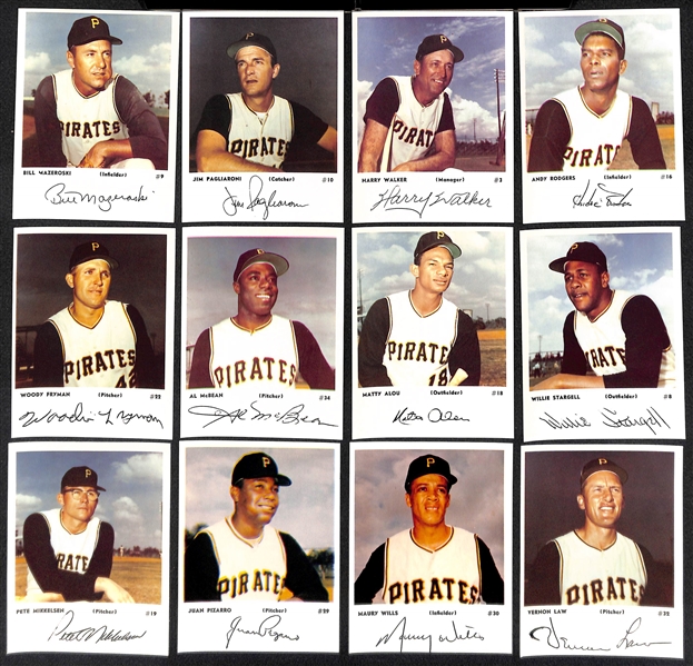 1967 Pirates Team Mini Photo Sets (Both Series A and Series B Complete Sets) w/ Clemente and Stargell  (24 total w. Both Checklists)