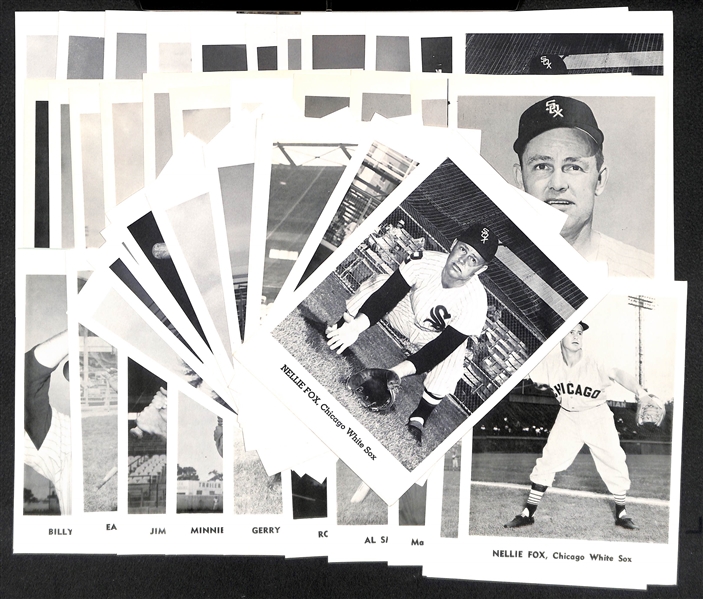 Lot of (6) White Sox Jay Publishing 12-Player 5x7 Photo Cards Plus 19 Loose Photo Cards (91 Total from 1960-1963)