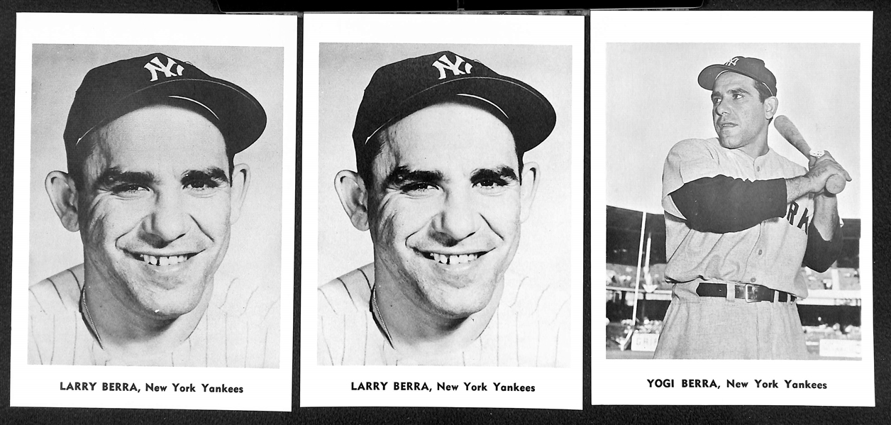 Lot of (8) 1950s-1960s Yogi Berra Jay Publishing 5x7 Picture Photo Cards