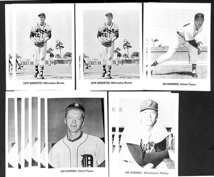 Over 320 1950s-60s Jay Publishing 5x7 Photo Cards w. Last Names A-B Inc. 3 Brock, 10 Bunning, 4 Burdette, 6 Aparicio, 4 Ashburn