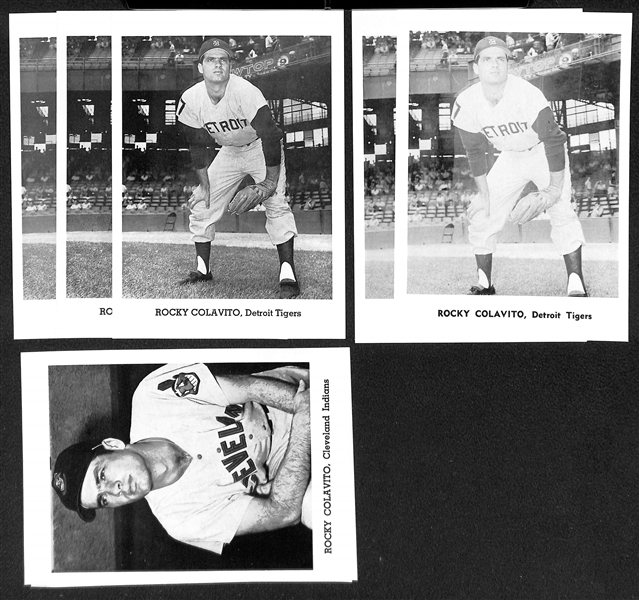 Over 220 1950s-60s Jay Publishing 5x7 Photo Cards w. Last Names C-E,  Inc. 11 Drysdale, Dickey, Campanella, 8 Cepeda, 8 Colavito