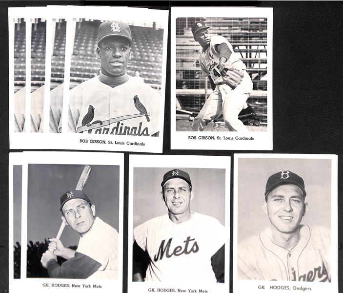 Over 285 1950s-60s Jay Publishing 5x7 Photo Cards w. Last Names F-H,  Inc. 5 Bob Gibson, 12 Whitey Ford, 4 Nellie Fox, 7 Curt Flood, 8 Hodges