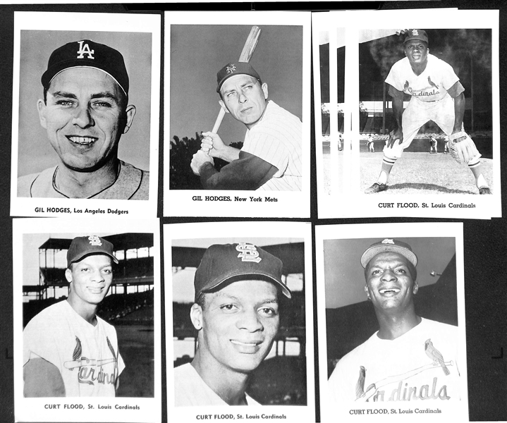 Over 285 1950s-60s Jay Publishing 5x7 Photo Cards w. Last Names F-H,  Inc. 5 Bob Gibson, 12 Whitey Ford, 4 Nellie Fox, 7 Curt Flood, 8 Hodges