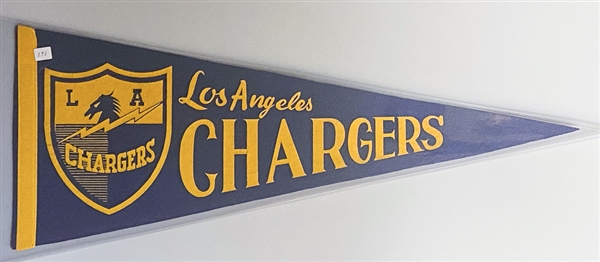 1960 LA Chargers Blue & Yellow Felt Pennant - RARE