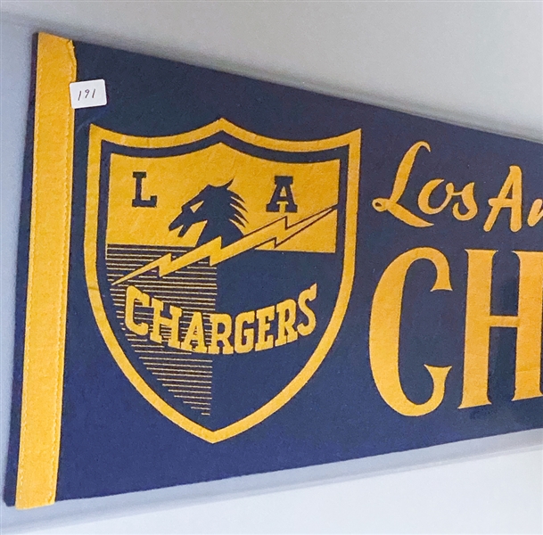 1960 LA Chargers Blue & Yellow Felt Pennant - RARE
