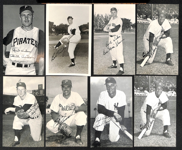 Over 250 Photo & Post Cards w. 130+ Player Postcards (1960s-1980s w. Mantle, Ruth, Gehrig) & 120+ Yellow HOF Plaque Cards