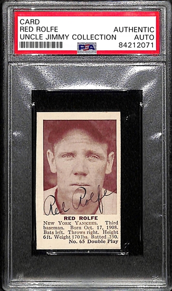 1941 Double Play Red Rolfe #65 PSA Authentic (d. 1969)