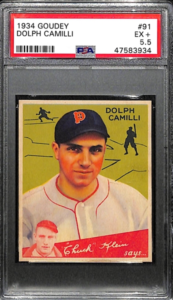 1934 Goudey Dolph Camilli #91 PSA 5.5 