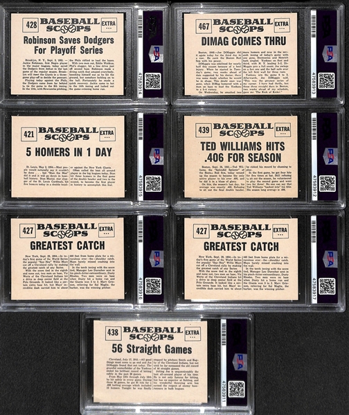 Lot of (7) Graded 1961 NU-Card Scoops w. DiMaggio, Williams, and Mays