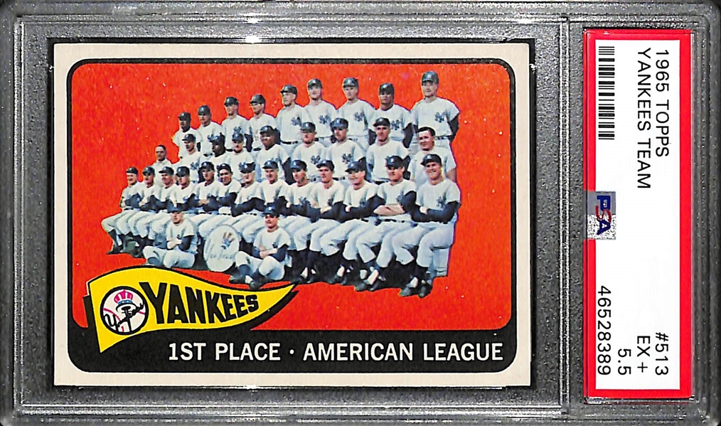 Lot of (3) 1965-1968 PSA Graded Topps Baseball Cards w. Yankees Team, Willie McCovey, and Carl Yastrzemski