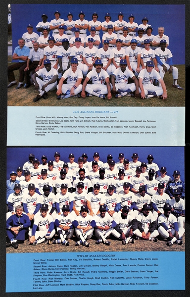 Lot of (16) LA Dodgers Souvenir Team Photos (Between 1963 and 1981)