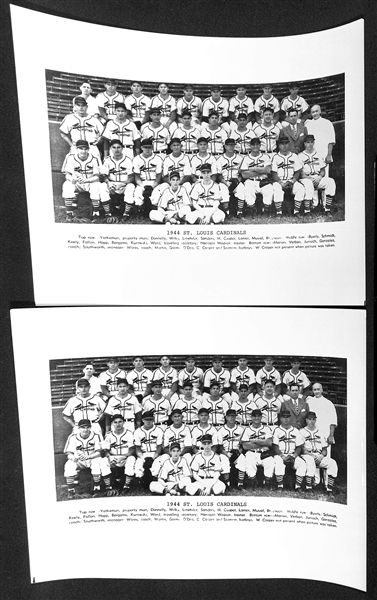 Lot of (8) St. Louis Cardinals Team Photos Printed in 1960s-1970s