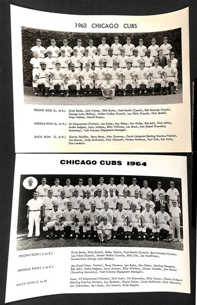 Lot of (12) Chicago Cubs Team Photos Printed in 1950s-1970s