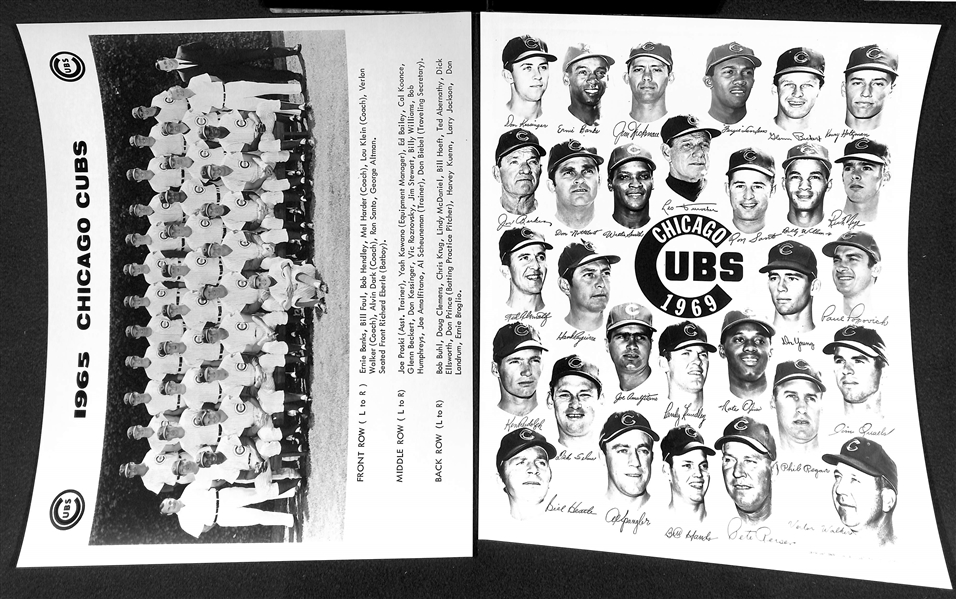 Lot of (12) Chicago Cubs Team Photos Printed in 1950s-1970s
