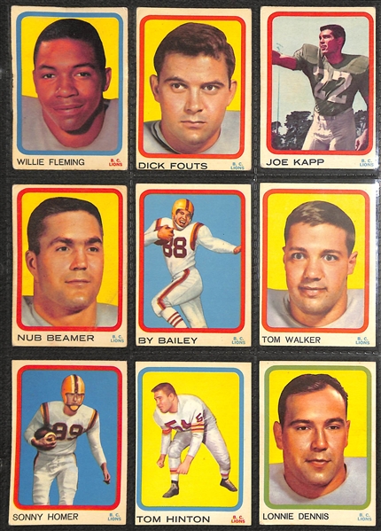1963 Topps Canadian Football League (CFL) Almost Complete Set - 87 of 88 Cards