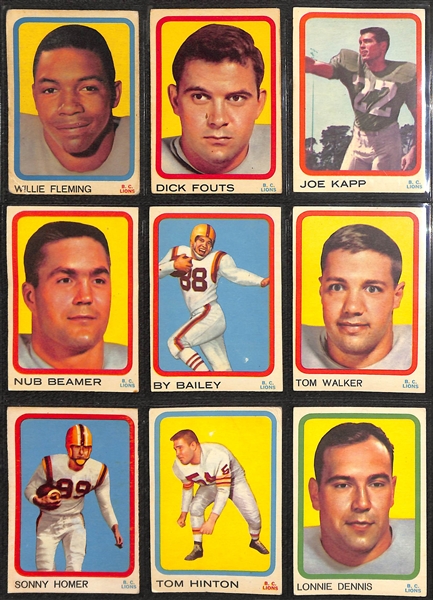 1963 Topps Canadian Football League (CFL) Almost Complete Set - 73 of 88 Cards