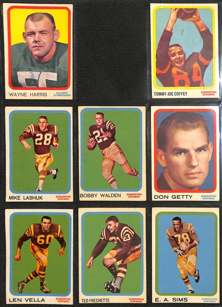 1963 Topps Canadian Football League (CFL) Almost Complete Set - 73 of 88 Cards