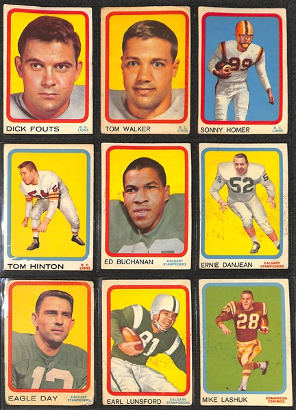 Lot of (89) Different Topps Canadian Football League (CFL) Cards from 1960, 1963, 1964