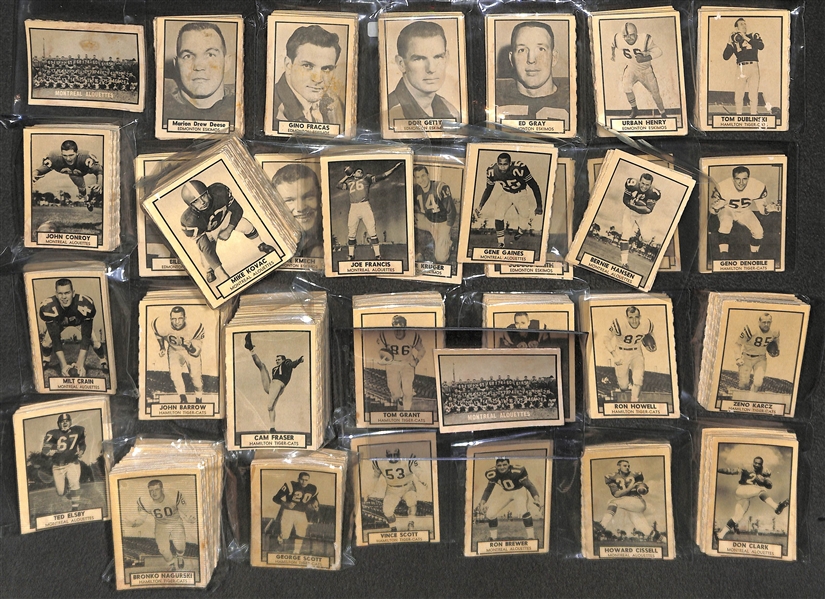Lot of 250+ Assorted 1962 Topps Canadian Football League Cards