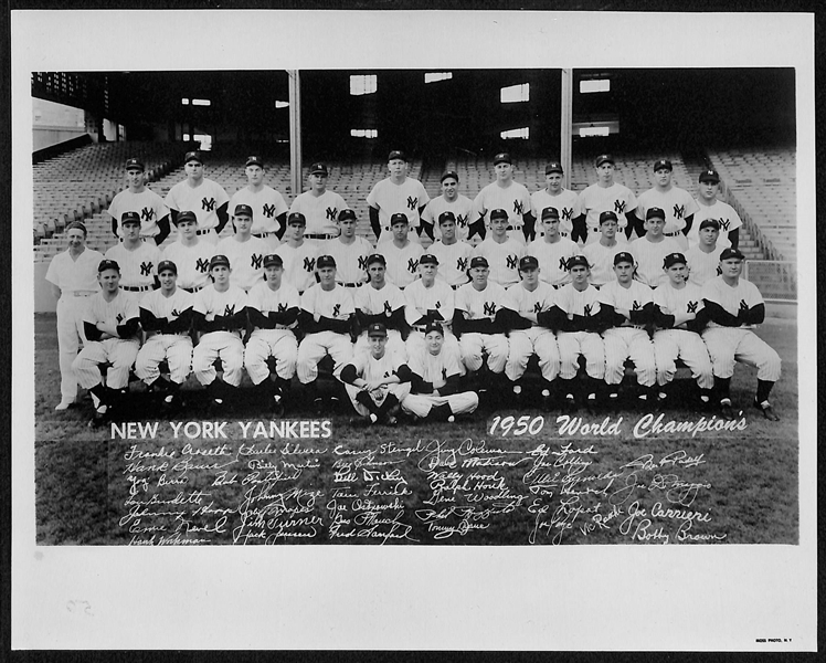Rare 1950 New York Yankees World Champion 8x10 Team Photo by Moss Photo, NY