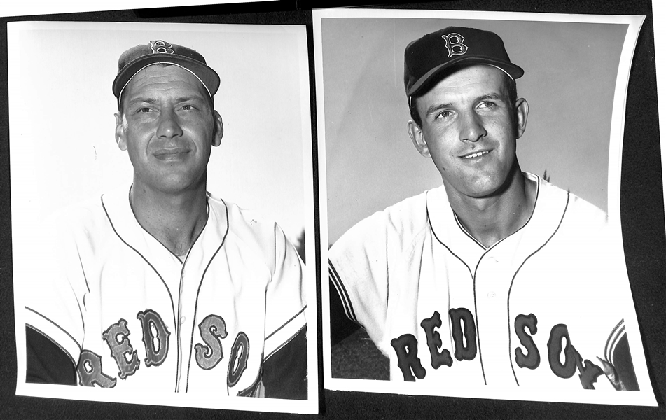 Lot of (9) Don Wingfield 1950s Boston Red Sox 8x10 Type 1 Photos (w. Original Envelope From Wingfield)