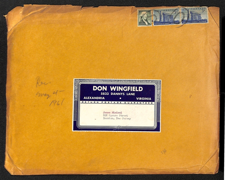 Lot of (9) Don Wingfield 1950s Boston Red Sox 8x10 Type 1 Photos (w. Original Envelope From Wingfield)