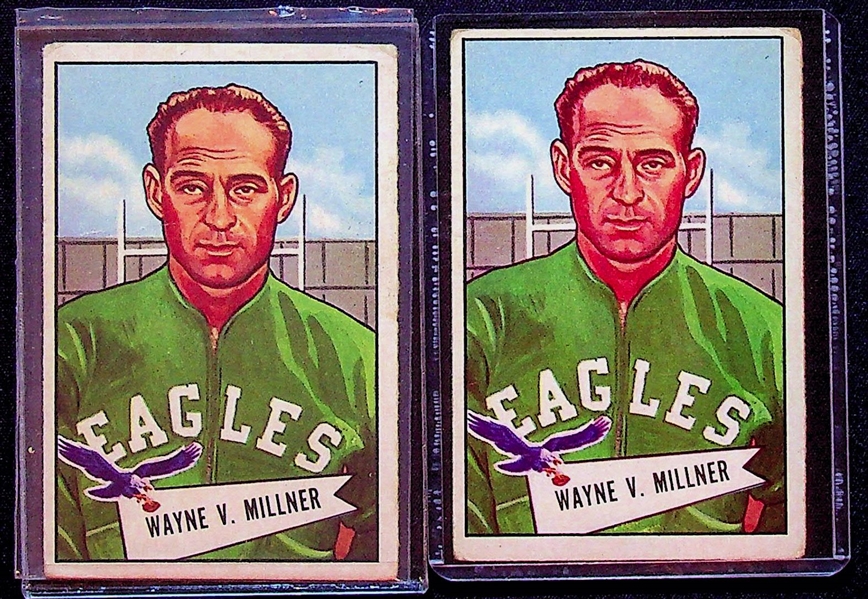 1952 Bowman Large Football Eagles Lot (4) - 2 Chuck Bednarik and 2 Wayne Millner Rookies