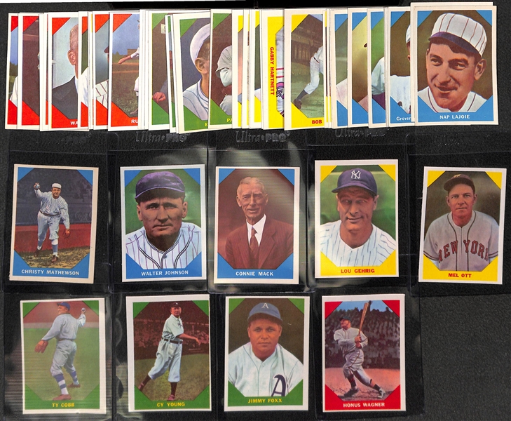 1960 Fleer Baseball Greats Near Complete Set (76 of 79 cards Missing Only Ruth, Cochrane, and T. Williams) - Mostly Pack Fresh Cards
