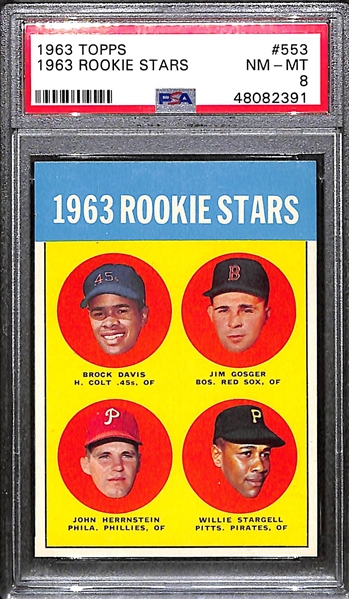 1963 Topps Willie Stargell Rookie Card #553 Graded PSA 8