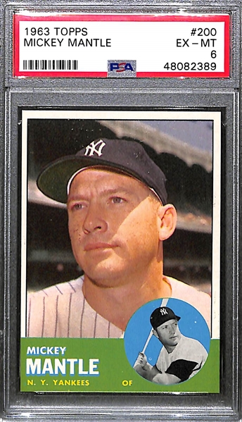 1963 Topps Mickey Mantle #200 Graded PSA 6