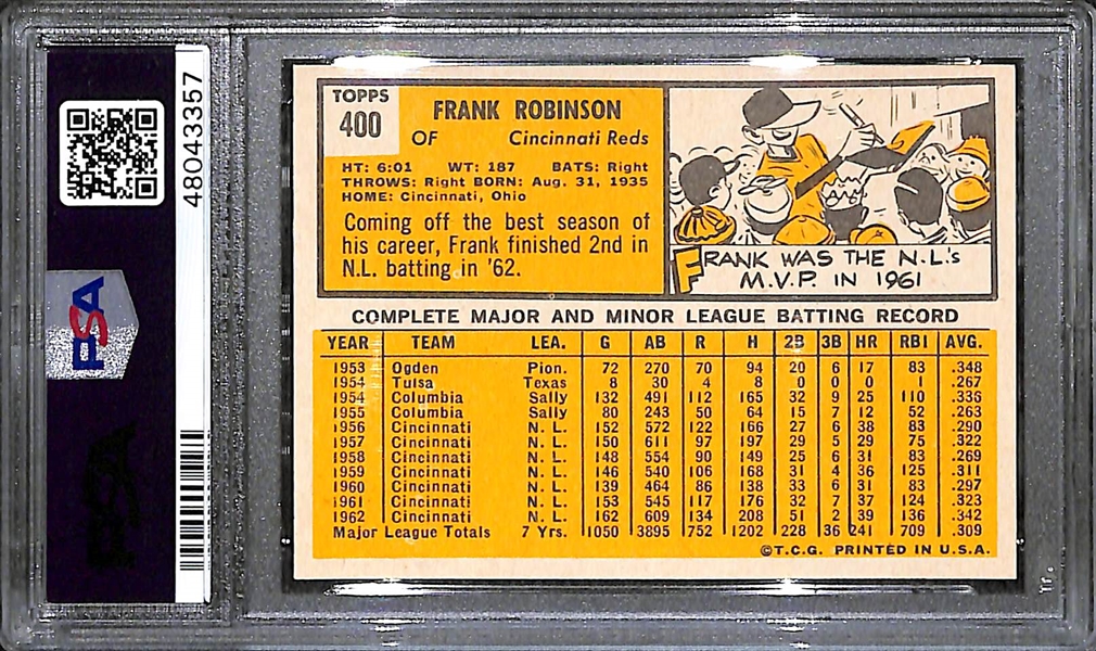 1963 Topps Frank Robinson #400 Graded PSA 9